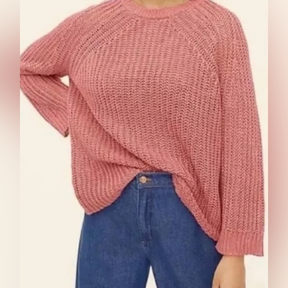 J. Crew Relaxed-Fit 100% Linen Dusty Pink Sweater size XS